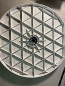 Rev-A-Shelf 7012-20-11-52 Classic 2 Tier 20" D Shaped Flat Side Lazy Susan with 26-31" Adjustable Height Pole for Corner Wall Cabinets - White