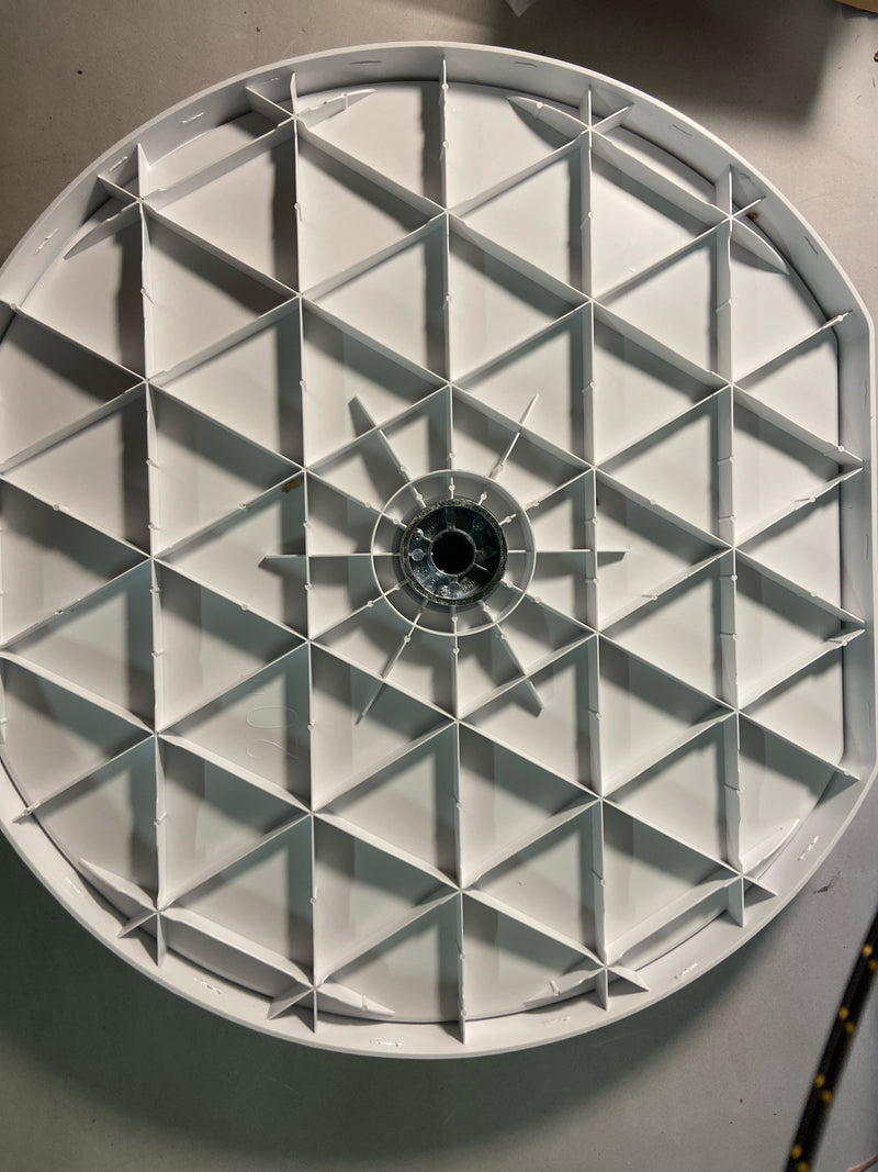 Rev-A-Shelf 7012-20-11-52 Classic 2 Tier 20" D Shaped Flat Side Lazy Susan with 26-31" Adjustable Height Pole for Corner Wall Cabinets - White