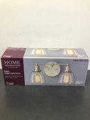 Home decorators collection HB2624-35 Evelyn 16.25 in. 2-Light Brushed Nickel Modern Industrial Bathroom Vanity Light with Clear Glass Shades