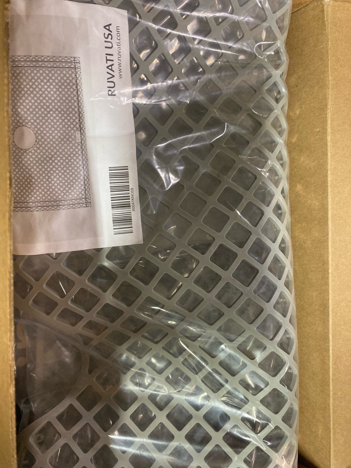 Ruvati Silicone Bottom Rinse Grid Sink Mat for RVH8310 Sink - Grey - RVA48310GR