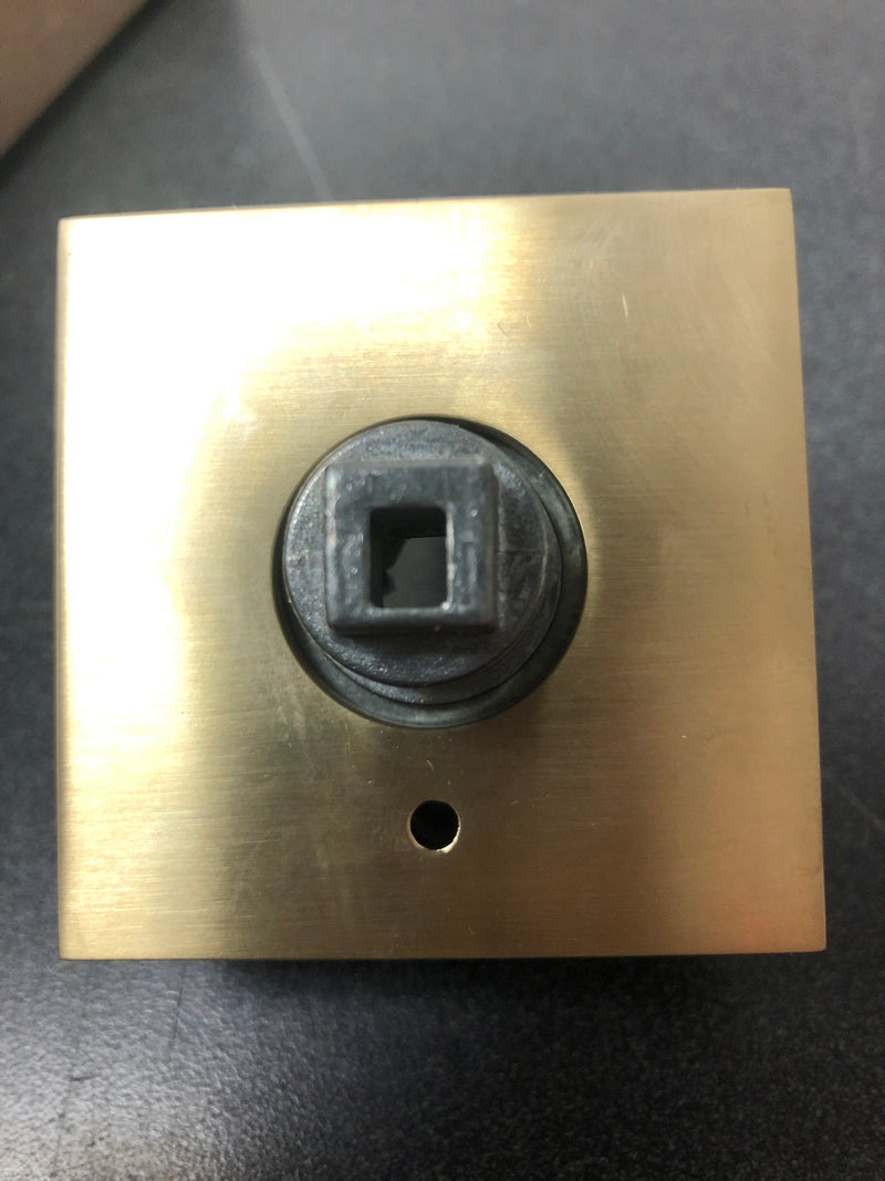 Baldwin PVCONCSR044 Contemporary Privacy Door Knob with Square Rose - Satin Brass