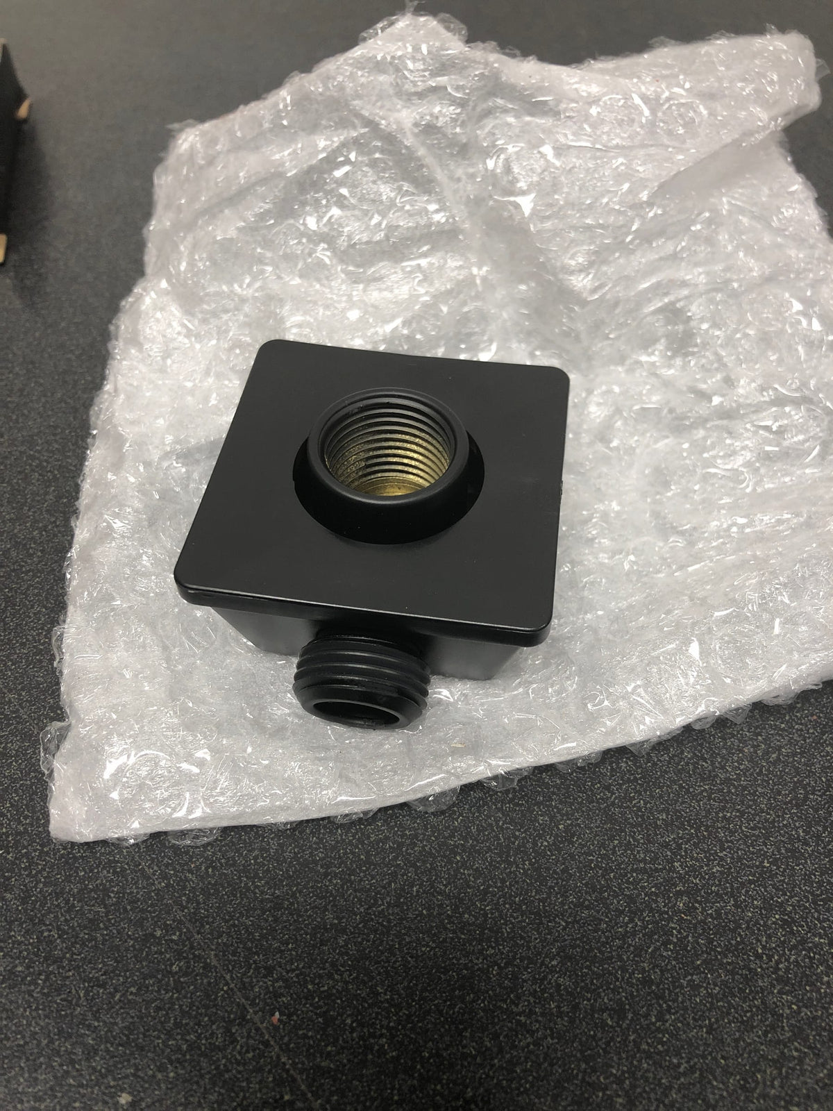 Delta 50570-BL Square Wall Supply Elbow for Hand Shower Hose Connection - Matte Black