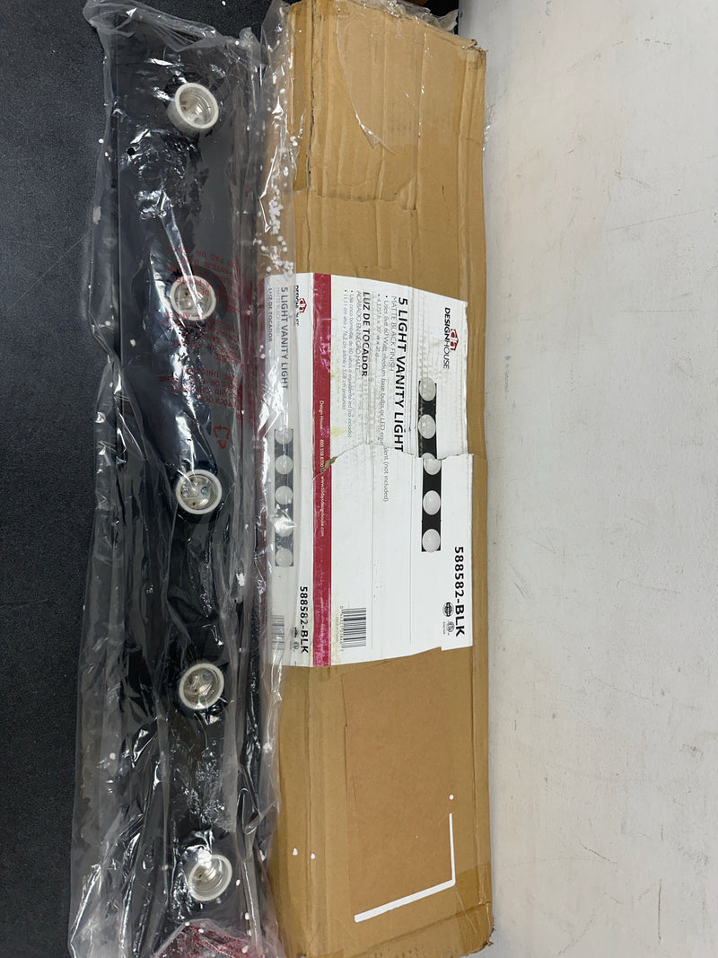 Design House 588582-BLK 5 Light 30" Wide Vanity Strip - 2.5 AMPS - Matte Black