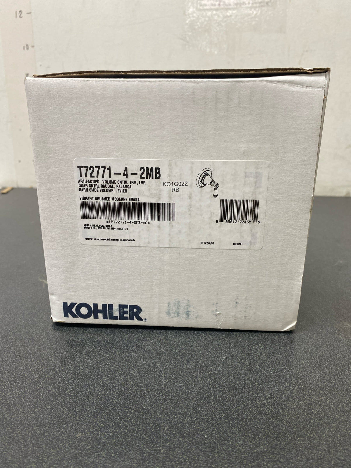 Kohler K-T72771-4-2MB Artifacts Single Handle Volume Control Valve Trim - Less Valve - Vibrant Brushed Moderne Brass
