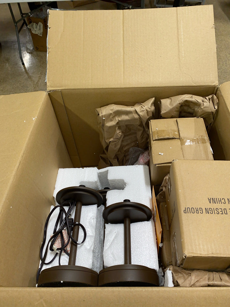 Justice Design Group POR-8797-10-BMBO-DBRZ Limoges Collection Dakota 3-Light Table Lamp