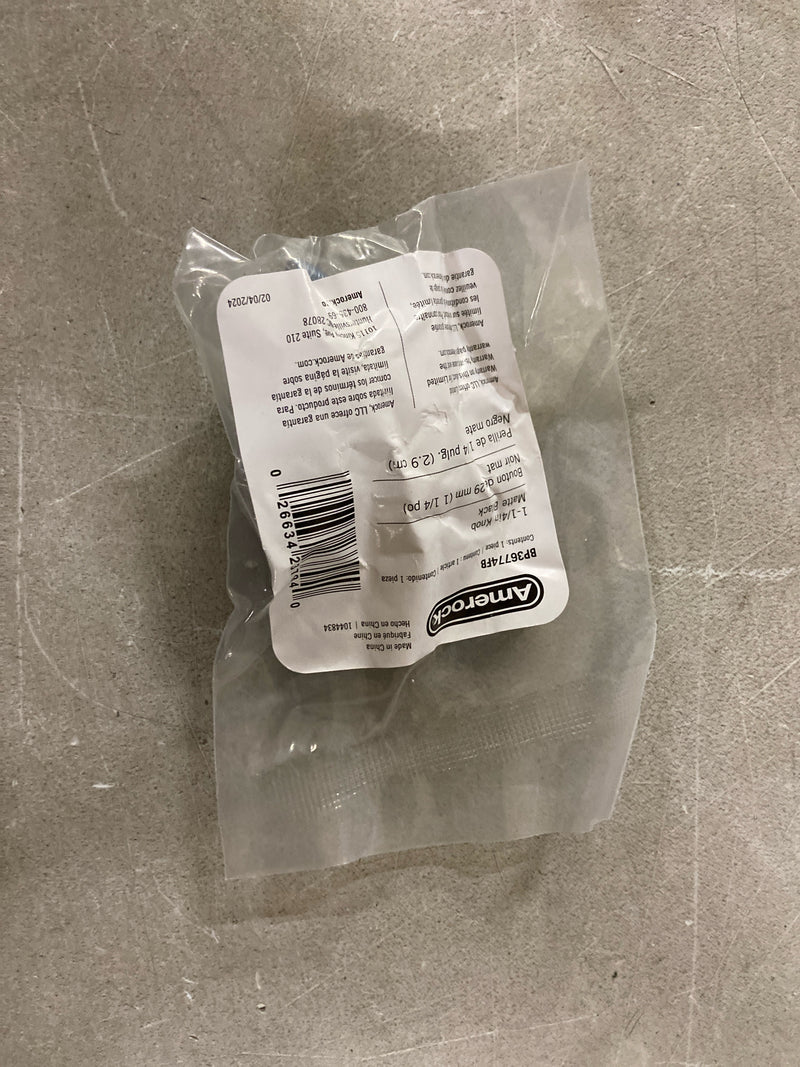 Amerock BP36774FB Ville 1-1/8 Inch Mushroom Cabinet Knob - Matte Black