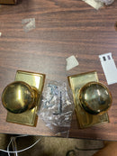 Emtek 8521PUS3 Providence Non-Turning Two-Sided Dummy Door Knob Set with Rectangular Rose from the Brass Classic Collection - Polished Brass