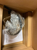 Hampton bay LDN1603AX-01/MB Warwick 28 in. Matte Black Finish Hardwired Outdoor Wall Lantern Seeded Glass