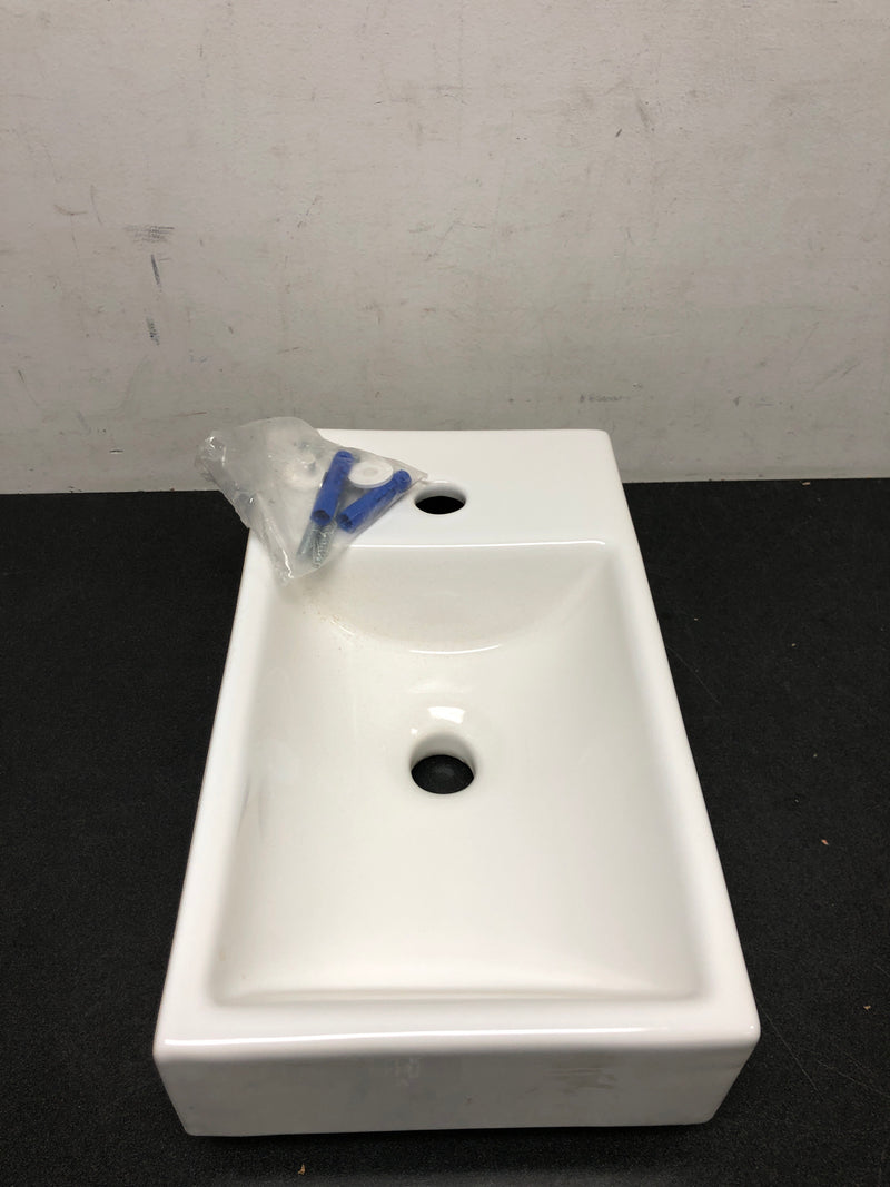 WS Bath Collections Minimal 4057 Minimal 17-9/10" Wall Mounted/Vessel Bathroom Sink - White