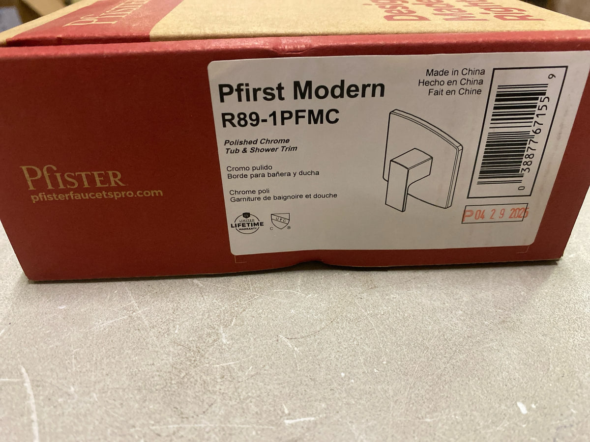 Pfister R89-1PFM Pfirst Modern Pressure Balanced Valve Trim Only with Single Lever Handle - Less Rough In - Polished Chrome