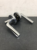 Kwikset 740LSLRDT-26S Lisbon Single Cylinder Keyed Entry Door Lever Set with Round Rose - Polished Chrome