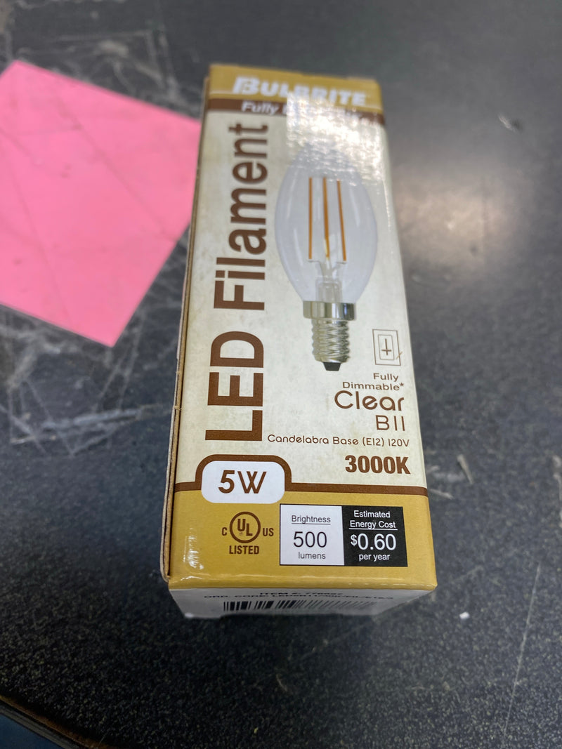 Bulbrite LED5B11/30K/FIL/E12/3