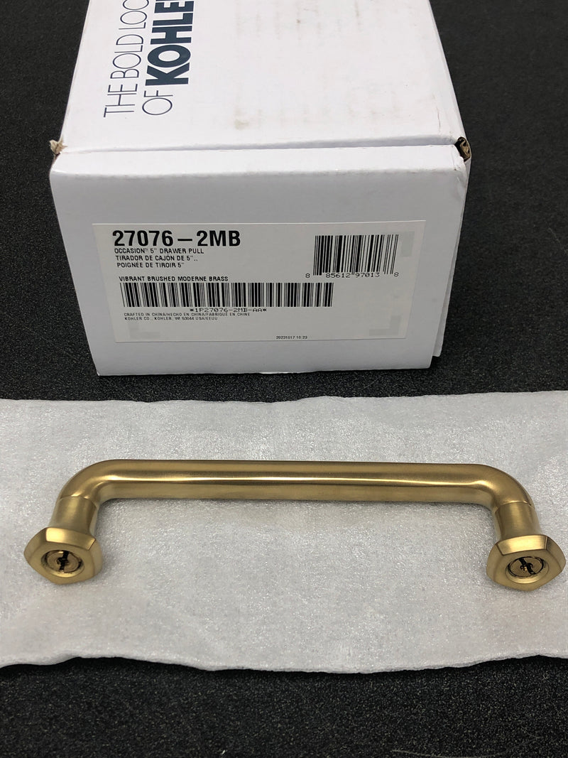 Kohler K-27076-2MB Occasion 5 Inch Center to Center Handle Cabinet Pull - Vibrant Brushed Moderne Brass