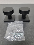 Emtek 5050ROUUS19 Round Knobset Non-Turning Two-Sided Dummy Door Knob Set with Square Rose - Flat Black