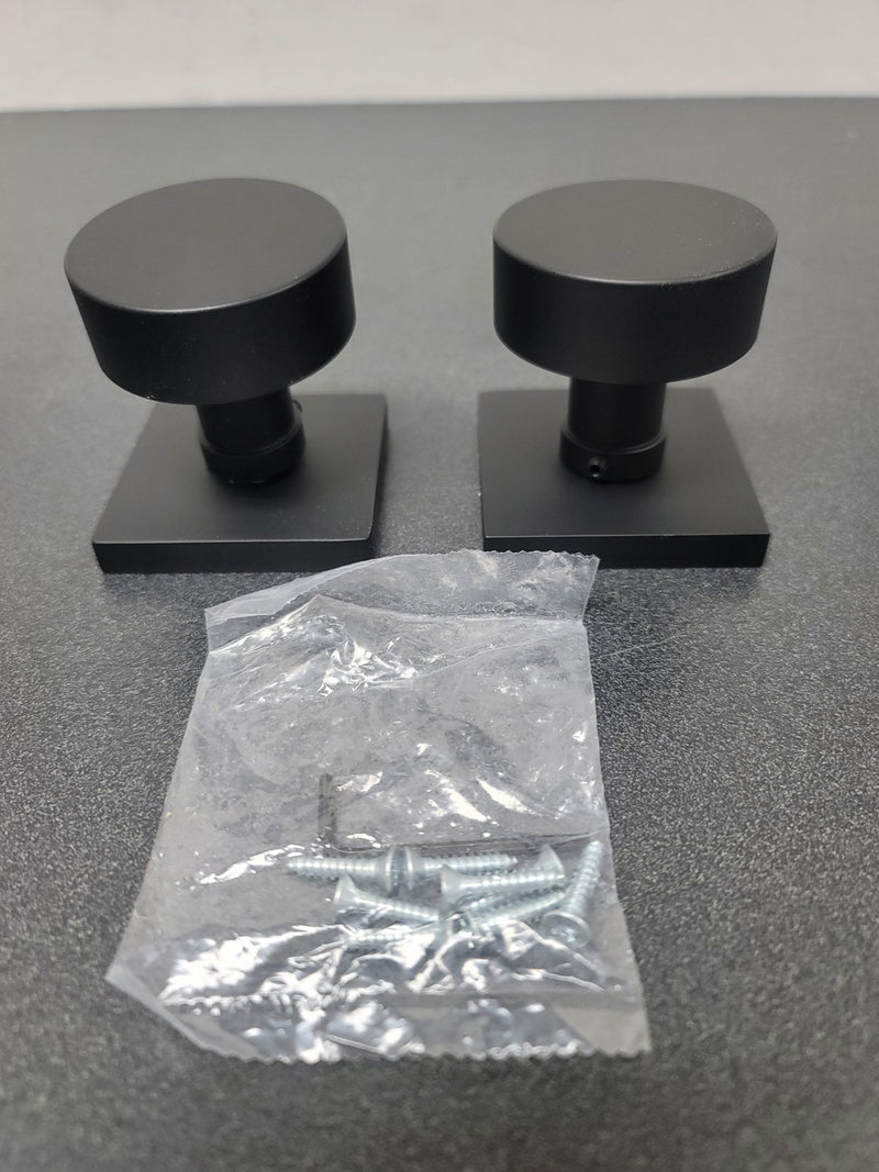 Emtek 5050ROUUS19 Round Knobset Non-Turning Two-Sided Dummy Door Knob Set with Square Rose - Flat Black