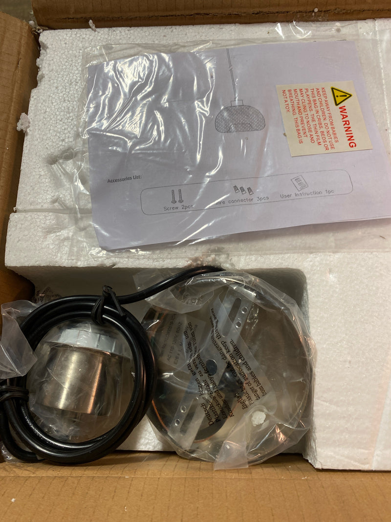 Henveton YLC900519-1C-B Jasslynn 60 Watt 1-Light Pendant Light with Blue Seeded Glass Shade for Kitchen Island Dinning Room Foyer