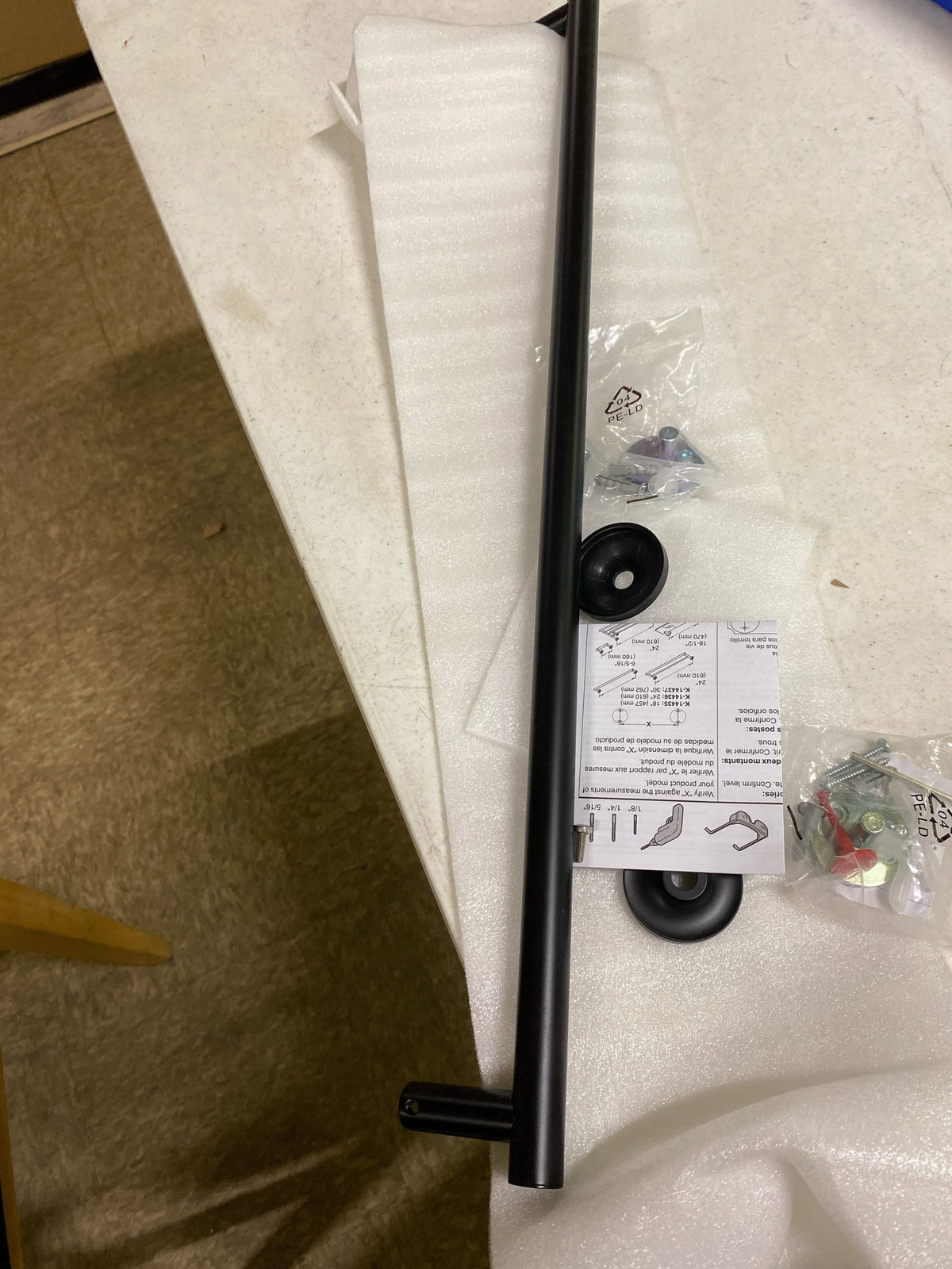 KOHLER 14436-BL Purist 24" Towel Bar for Bathroom Wall, Wall-Mount Towel Rack, Bathroom Towel Holder, Matte Black