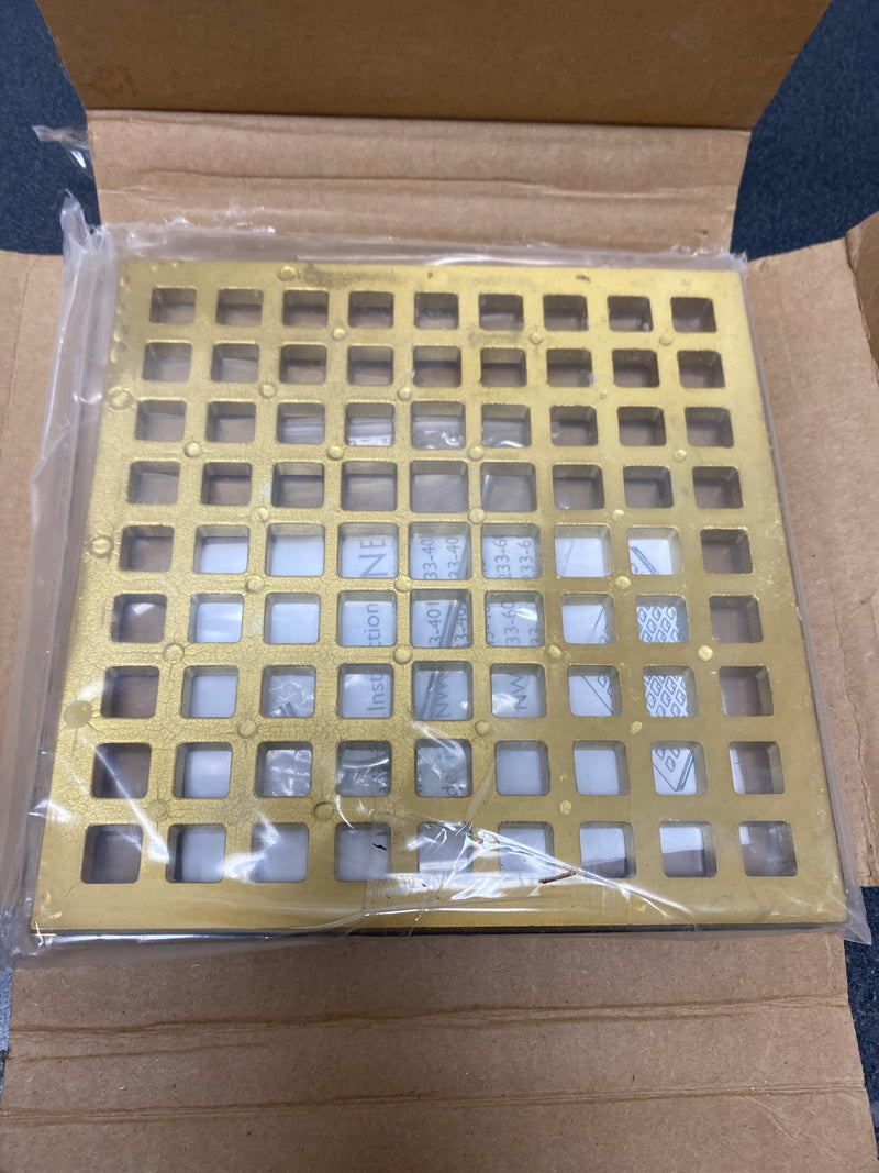 Newport Brass 233-601/24S 6" Square Shower Drain Grid - Satin Gold (PVD)