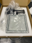 Signature Hardware 481284 Norabel 7-7/8" W x 12-7/16" H Modern Square Framed Bathroom Wall Mirror with Light - Satin Black