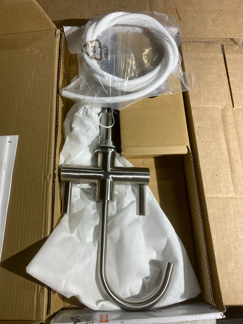 Franke UNJ-HC-304 Universal 1.75 GPM Single Hole J SPOUT Hot and Cold Water Dispenser - Less Tank - Stainless Steel