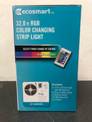 Ecosmart LR431U-7.2X5IR3 32.8 ft. RGB Color Changing Dimmable LED Strip Light with Remote Control