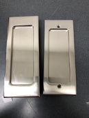 Emtek 2114US15138 Modern Rectangular 7-1/4 Inch Passage Mortise Pocket Door Pull for 1-3/8" Thick Doors - Satin Nickel