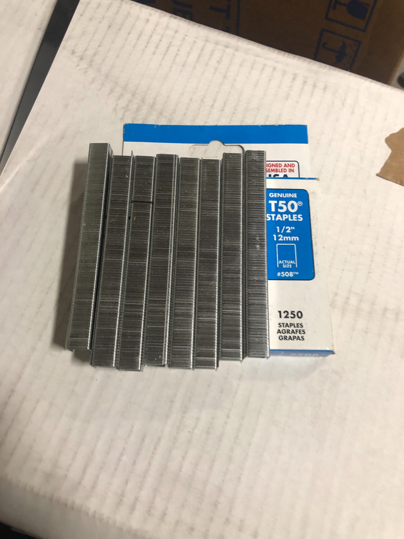 Arrow 508 T50 1/2 in. Leg x 3/8 in. Crown Galvanized Steel Staples (1,250-Pack)