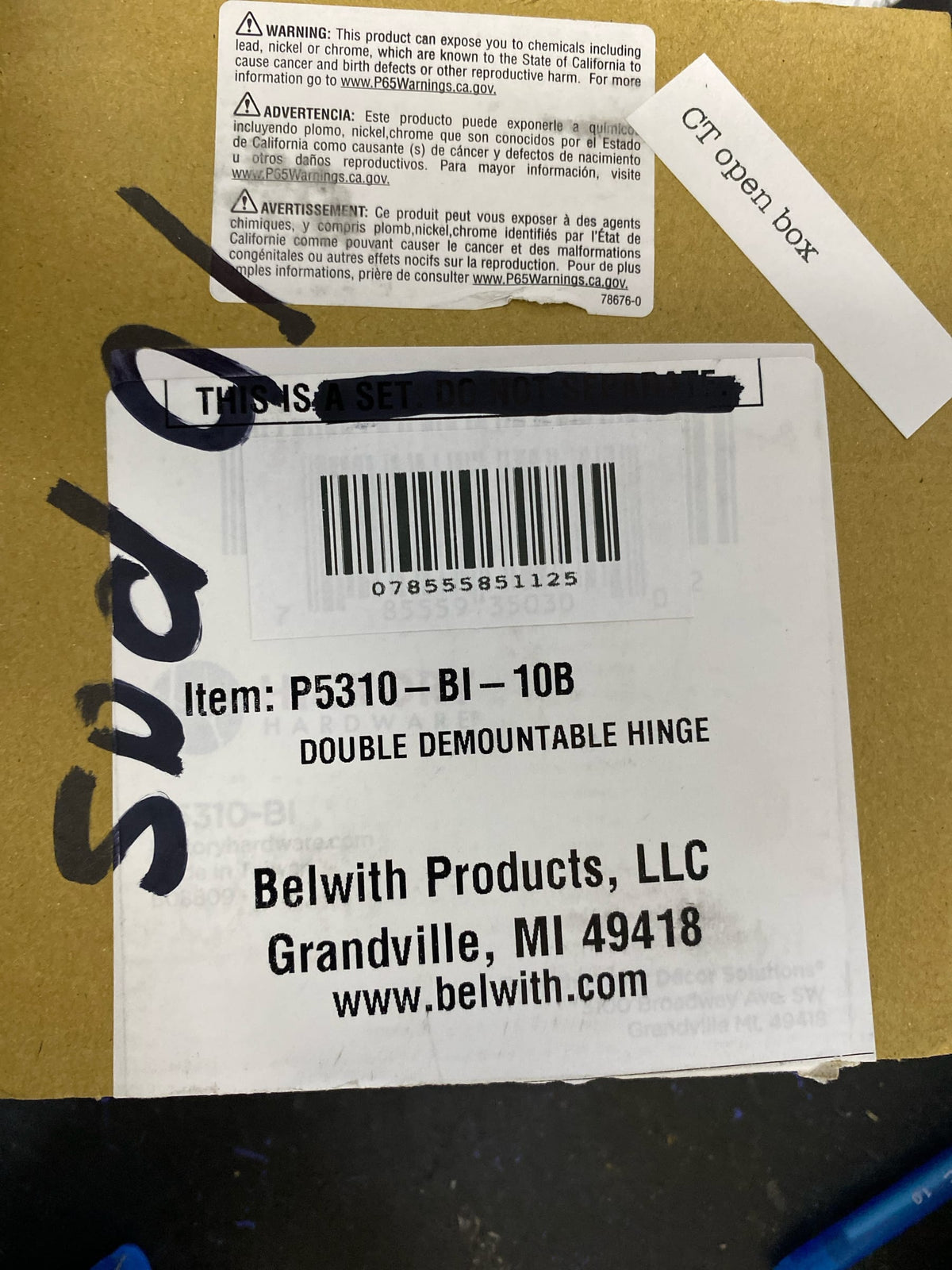 Hickory Hardware P5310-BI 1/2 Inch Overlay Wrap Around Cabinet Door Hinge with Self Close Function and Double Demountability (Package of 2) - Black Iron