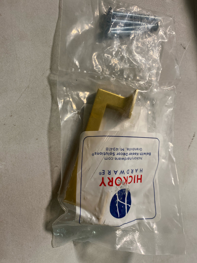 Hickory Hardware P3010-BGB Studio 3" (76mm) Center to Center Square Angle Cabinet Handle / Drawer Pull - Brushed Golden Brass