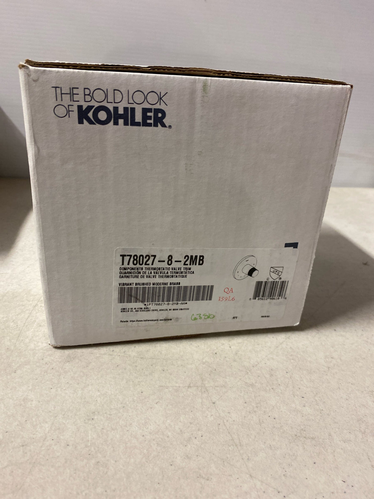 Kohler K-T78027-8-2MB Components 1-Handle Thermostatic Valve Trim Kit in Vibrant Brushed Moderne Brass (Valve Not Included)