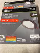 Commercial electric 92341 Premium Series 6 in. LED, 2-Level Lumen Select, Ultraslim Canless Recessed Light, Adjustable CCT, Matte Black