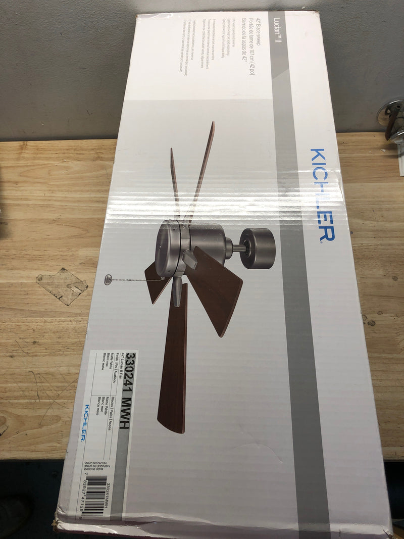 Kichler 330241MWH Lucian 42" 5 Blade Indoor Ceiling Fan with Blades - Matte White