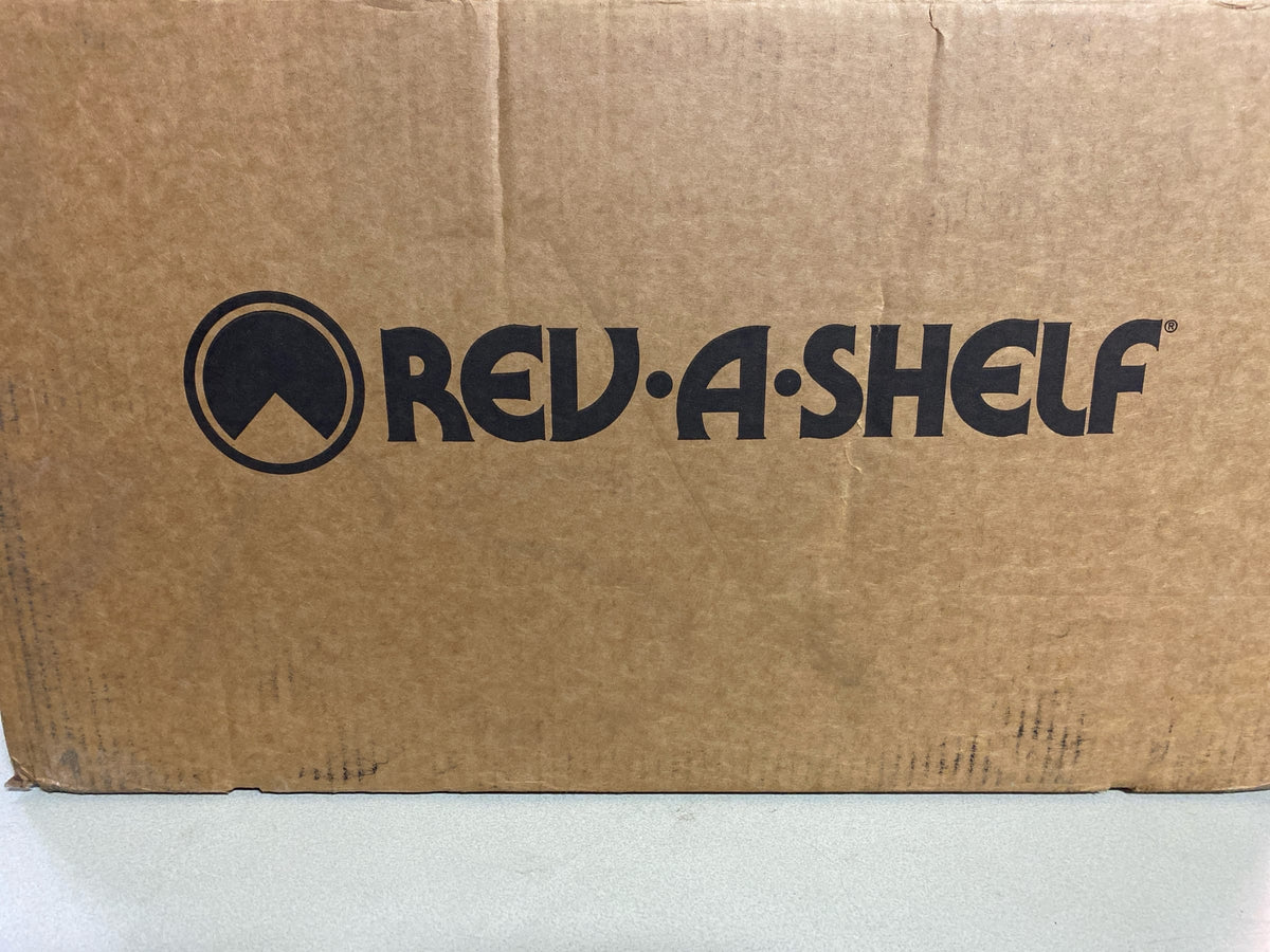 Rev-A-Shelf RV-12KD-17C S Classic 11-1/2"W Steel Frame 35 Qt / 8.75 Gallon Pull Out Slide Out Trash Can System with Rear Basket Storage - Silver