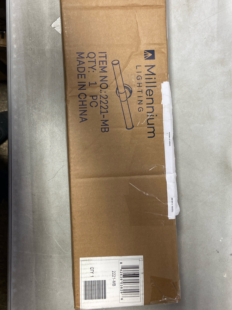 Millennium Lighting 2221-MB Trumann 2 Light 24" Wide LED Bath Bar - Matte Black