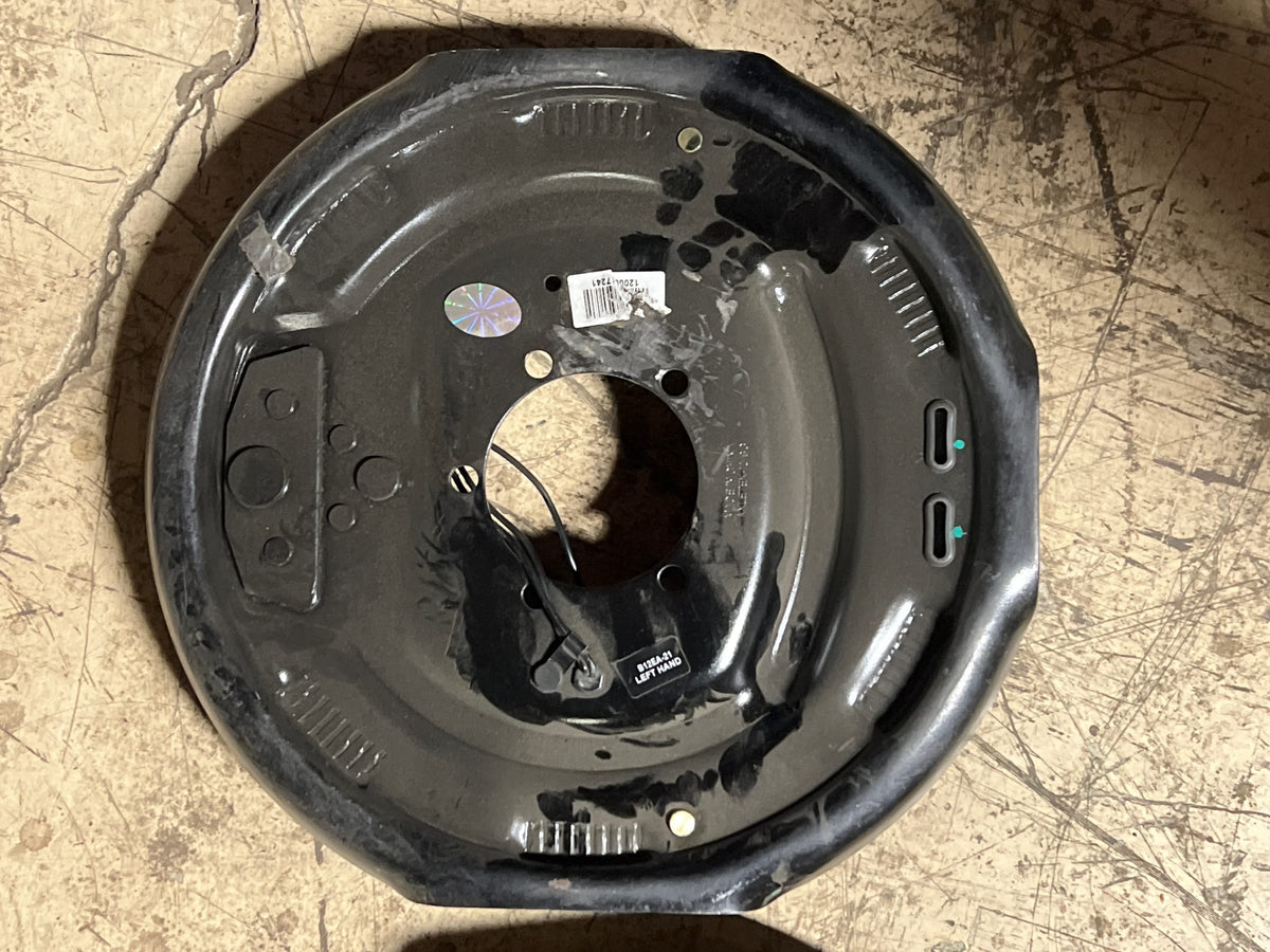 AxleTek 12" x 2" Self-Adjusting Electric Brake Assembly - 7,000 lb Axle - Black Standard Wire - Left Hand - B12EA-21
