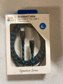 Tech and go 215 1238 TG3 6 ft. Braided Cable for USB-C to USB-C