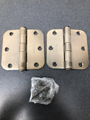 Emtek 9200 Steel Hinges (Pair) - HD - 5/8" Radius Corners - 3 1/2" x 3 1/2" - 920334 - Satin Brass (US4)