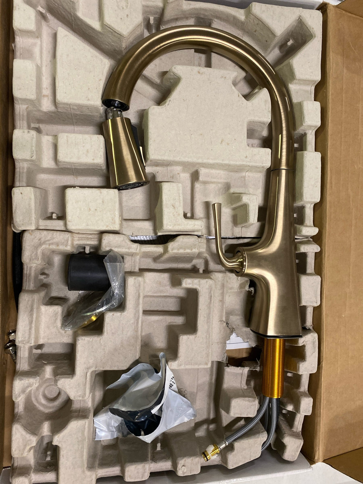 Kohler 22062-BV Graze Single Handle Pull-Down Kitchen Sink Faucet with 3-Function Sprayhead in Vibrant Brushed Bronze