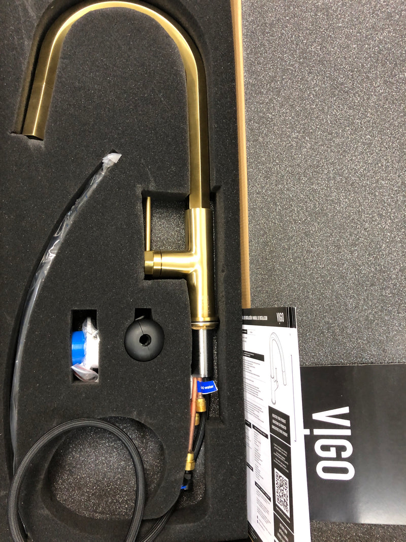 Vigo VG02034MG Hart 1.8 GPM Single Hole Pull Down Kitchen Faucet - Matte Brushed Gold