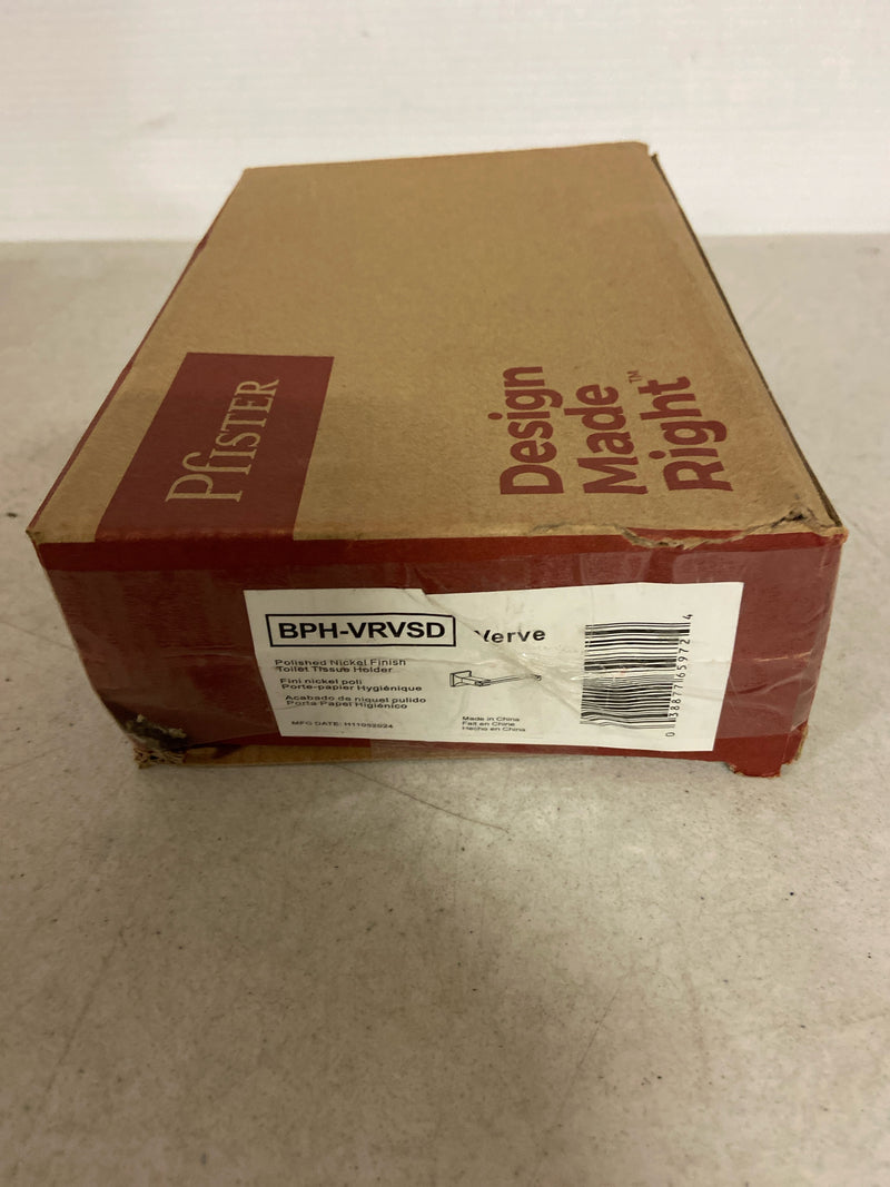 Pfister BPH-VRVSD Verve Wall Mounted Euro Toilet Paper Holder - Polished Nickel