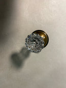 Nostalgic Warehouse 702185 Vintage Crystal Knob with Solid Brass Passage Door Knob Set with Classic Rose Plate and 2-3/8" Backset - Antique Brass
