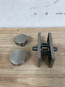 Baldwin PVCONCFR150 Contemporary Privacy Door Knob Set with 5 Inch Rectangle Rose from the Reserve Collection - Satin Nickel