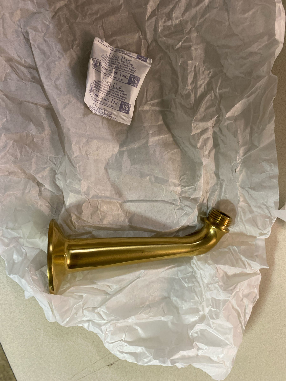 California Faucets SH-01.6-BBU 6" One Piece Shower Arm and Flange with 1/2" Threaded Connection - Burnished Brass