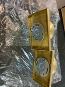 Double Dummy Hammered Egg Door Knob With modern rectangular in Satin Brass 5052heus4