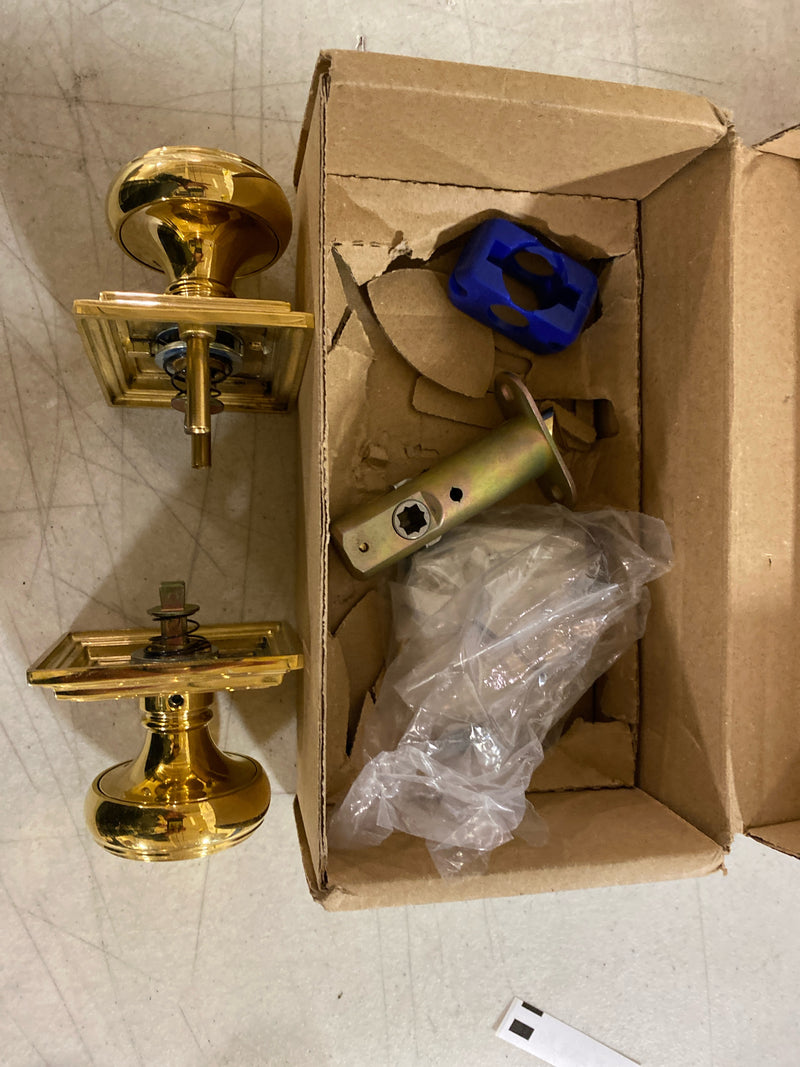 Emtek 8261NWUS3NL Norwich Privacy Door Knob Set with Wilshire Rose from the Brass Classic Collection - Unlacquered Brass