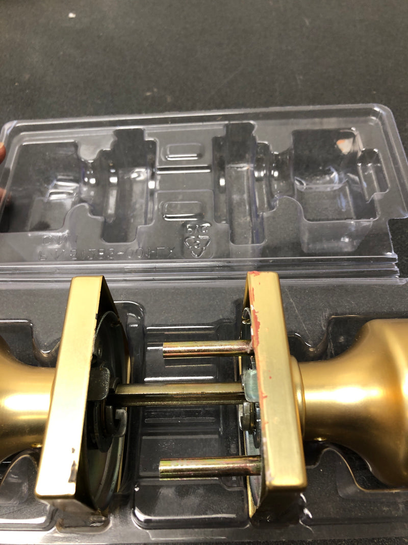 Kwikset 730PSKSQT-4 Pismo Privacy Door Knob Set with Square Rose - Satin Brass