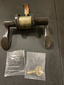 Emtek 512LUUS10B RH DiskRosette Luzern Single Cylinder Keyed Entry Lever Set from the Brass Modern Collection - Oil Rubbed Bronze