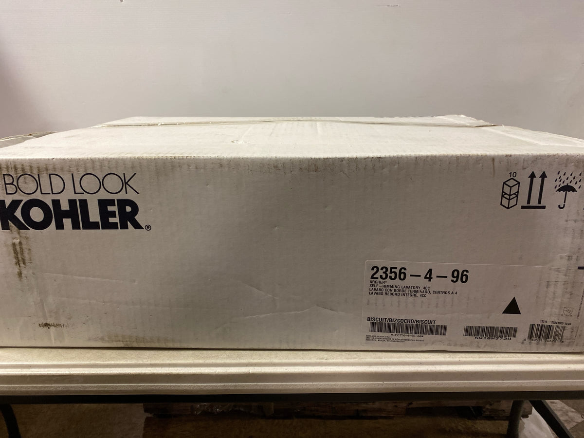 Kohler K-2356-4-96 Archer Drop-in Bathroom Sink with 4 in. Centerset Faucet Hole - Biscuit