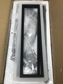 Oukaning HG-HCXLST-3563 35.4 in. 1-Light Black Modern Geometric Dimmable Selectable LED Semi-Flush Mount Ceiling Light with Remote