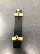 Sietto P-1903-5.5-SB Adjustable Center to Center 5-1/2 Inch Long Handle Cabinet Pull with Black Glass - Satin Brass